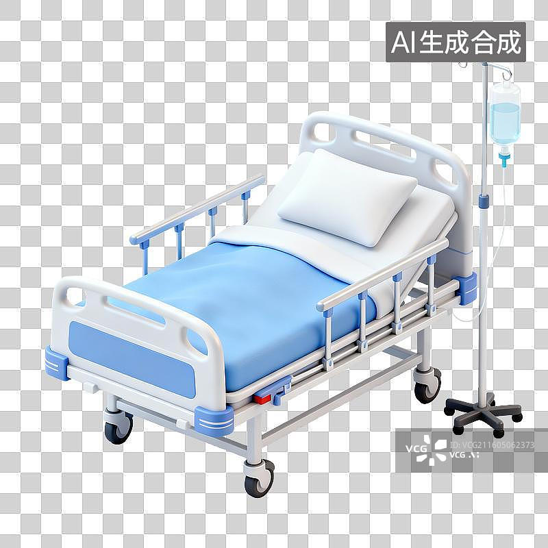 【AI数字艺术】医院病床与输液架图片素材