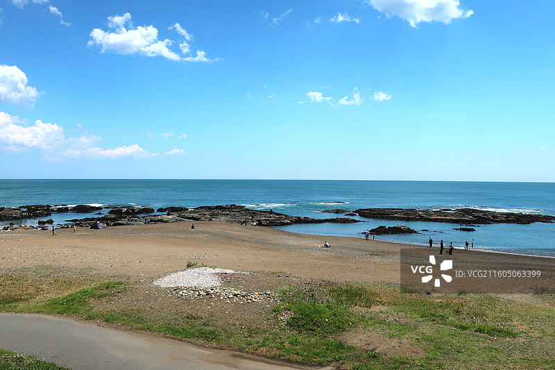 日本茨城县东茨城郡大洗町，大洗公园和大洗海岸图片素材