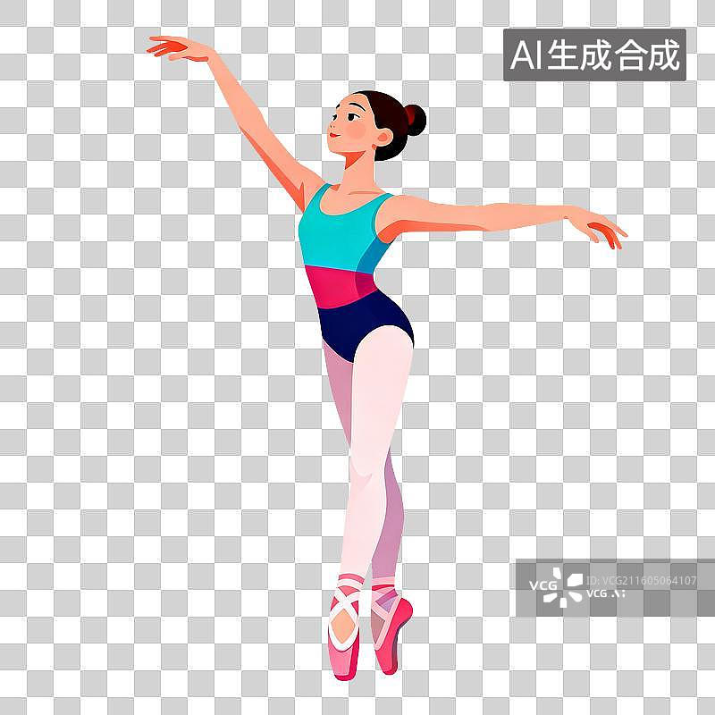 【AI数字艺术】芭蕾舞者优雅起舞图片素材