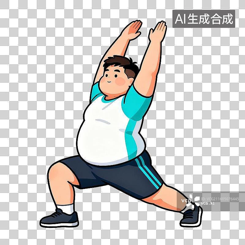 【AI数字艺术】年轻男子做拉伸健身运动图片素材
