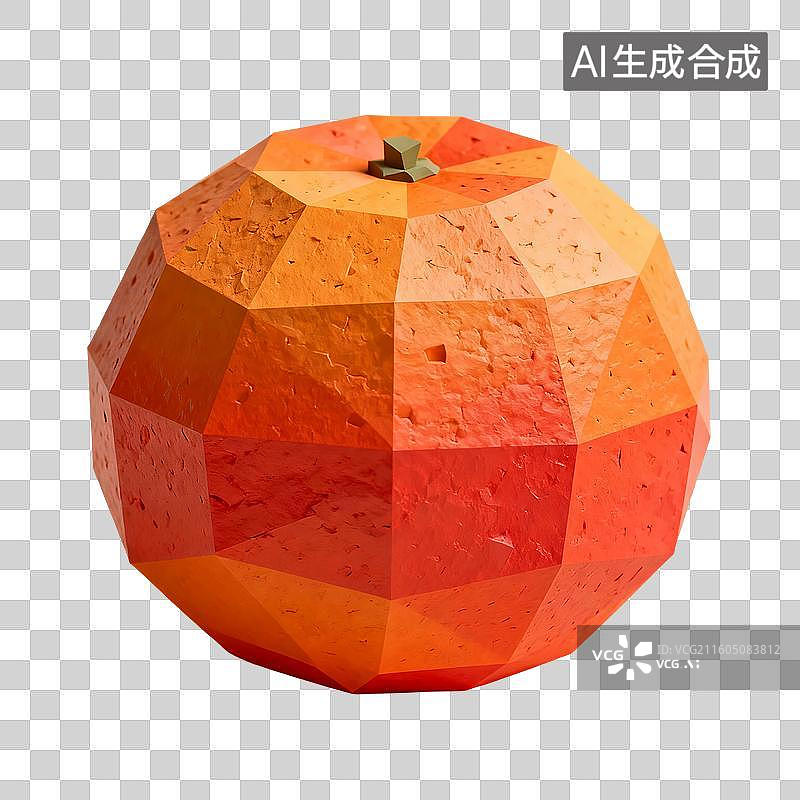 【AI数字艺术】3D渲染，粘土风卡通水果，橙子，橘子，水果，沃柑，砂糖橘，春节新年，传统节日，免抠元素图片素材