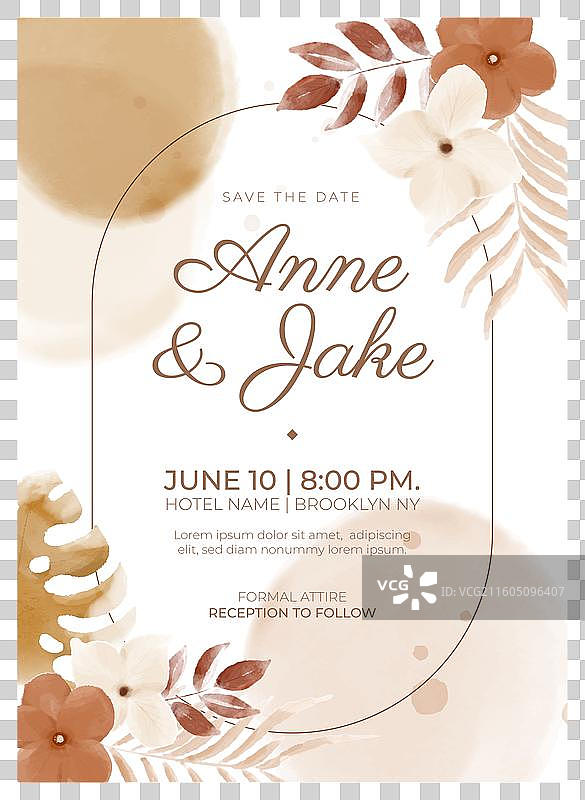 波西米亚风格婚礼请柬模板图片素材