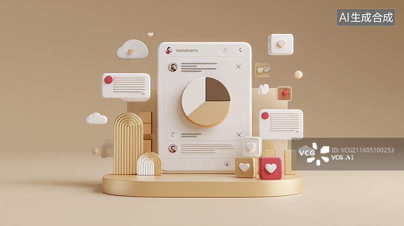 【AI数字艺术】数据可视化元素组合图片素材