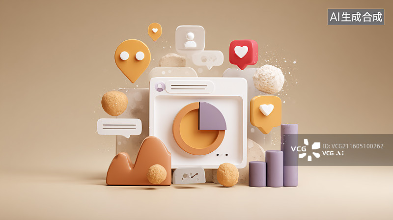 【AI数字艺术】数据可视化元素组合图片素材