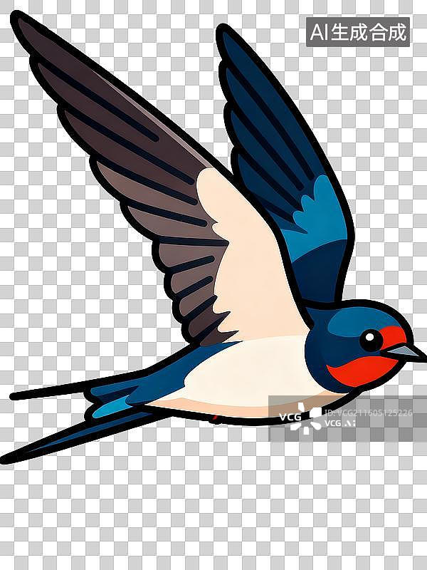 【AI数字艺术】飞翔的卡通燕子图片素材