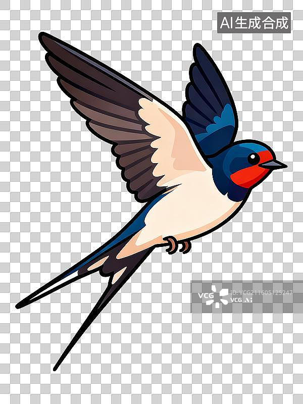 【AI数字艺术】飞翔的卡通燕子图片素材