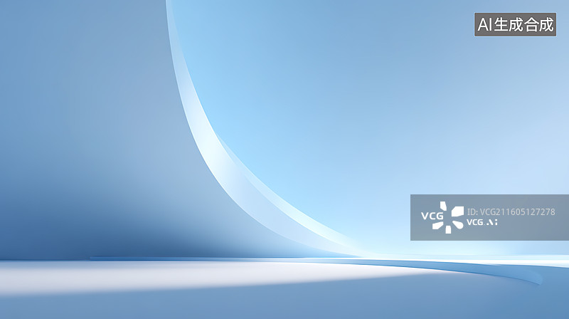 【AI数字艺术】蓝色极简风产品展台人造空间图片素材