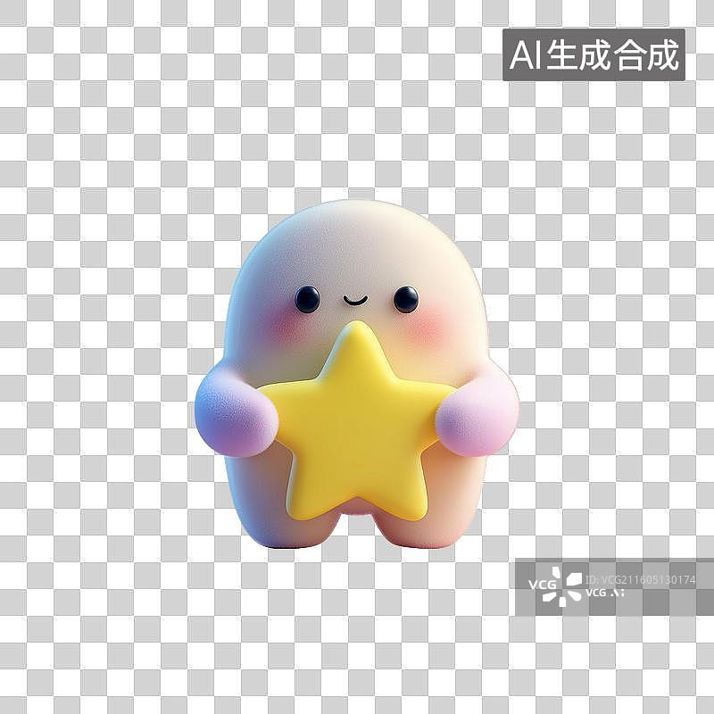【AI数字艺术】持星章手3D图标图片素材