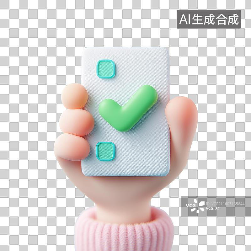 【AI数字艺术】举清单手3D场景图片素材