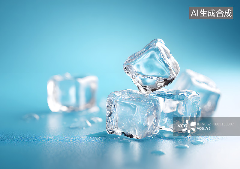 【AI数字艺术】堆放在一起的冰块图片素材