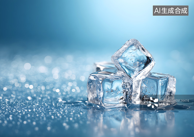 【AI数字艺术】堆放在一起的冰块图片素材