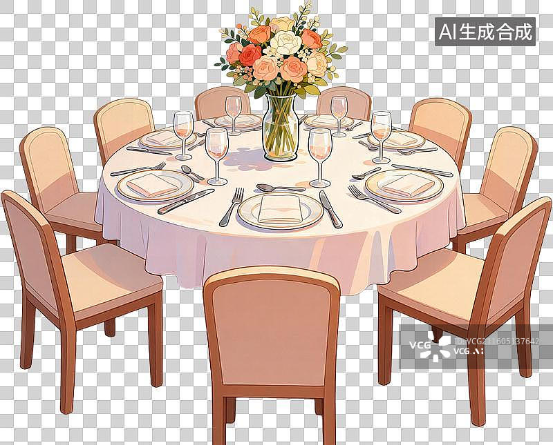 【AI数字艺术】2D卡通插画西式风格西式婚礼结婚插画元素图片素材