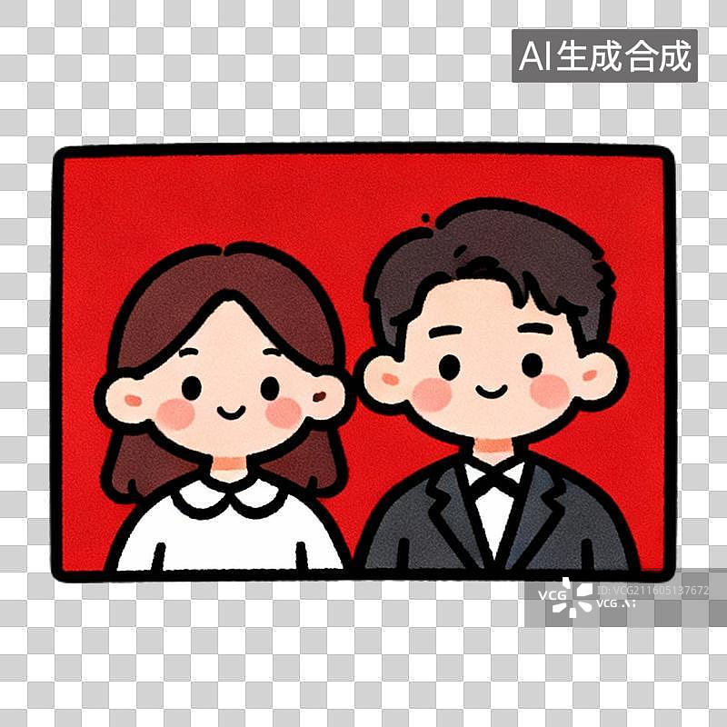 【AI数字艺术】2D卡通插画西式风格西式婚礼结婚插画元素图片素材