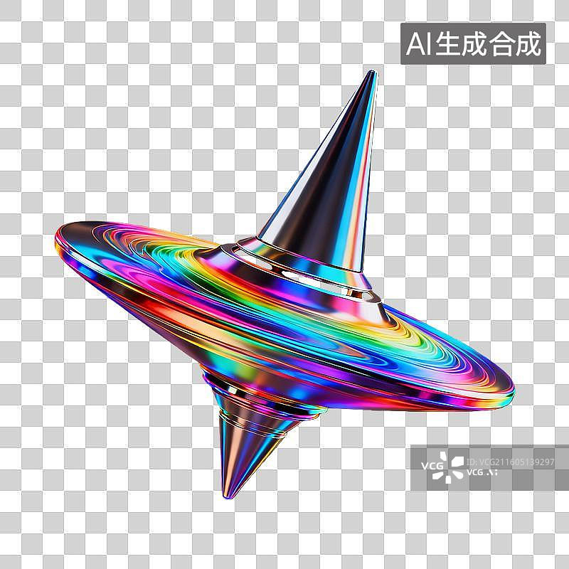 【AI数字艺术】陀螺仪彩色镭射流体科技 元素图片素材