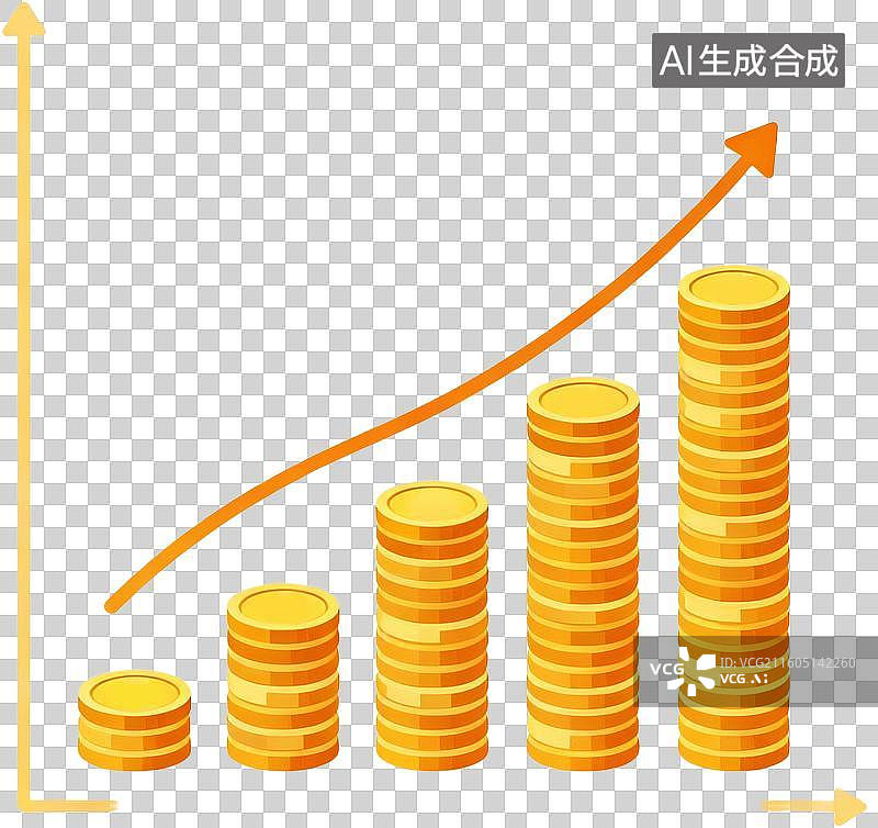 【AI数字艺术】卡通扁平插画金融经济银行储蓄投资金币抽奖大转盘插画元素图片素材