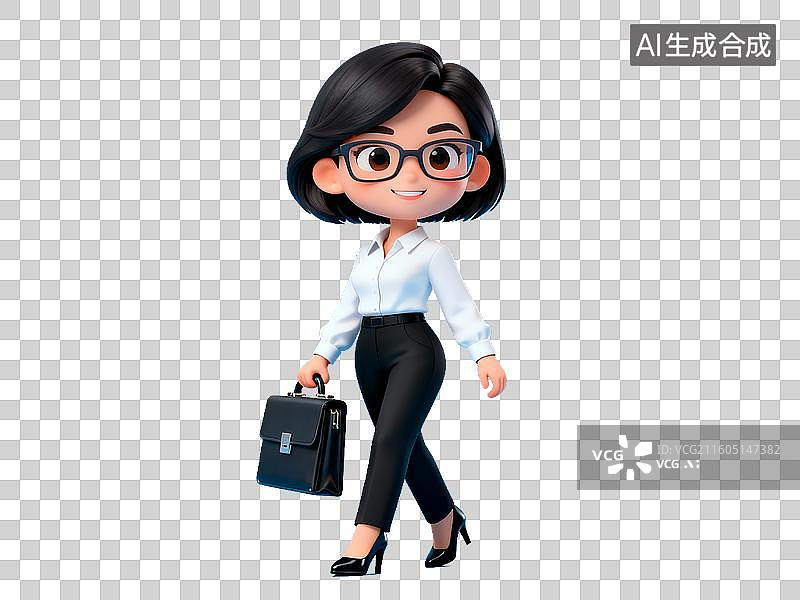 【AI数字艺术】3D 教育卡通女性教师职业形象免抠设计素材图片素材