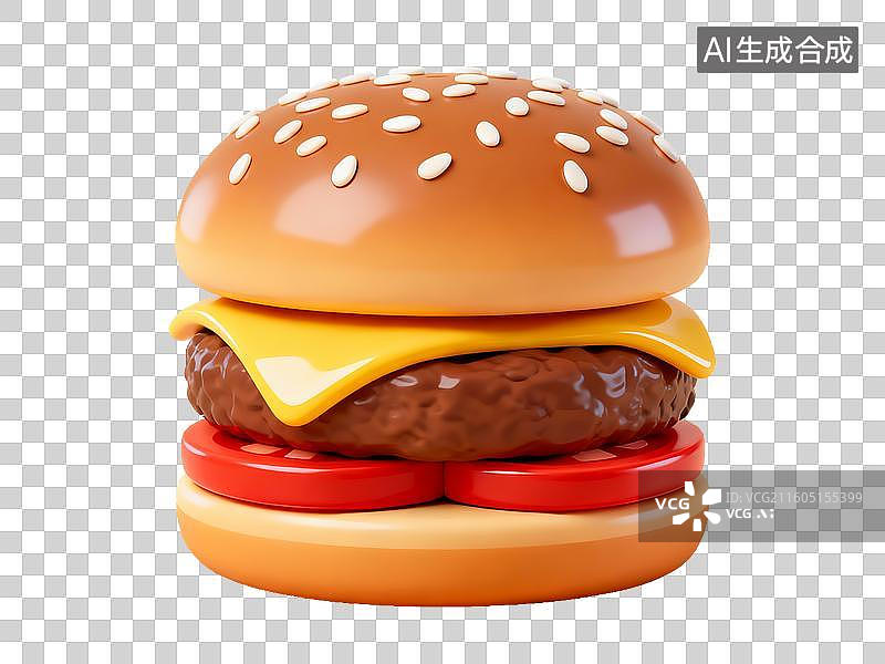 【AI数字艺术】美食 芝士汉堡包特写图片素材