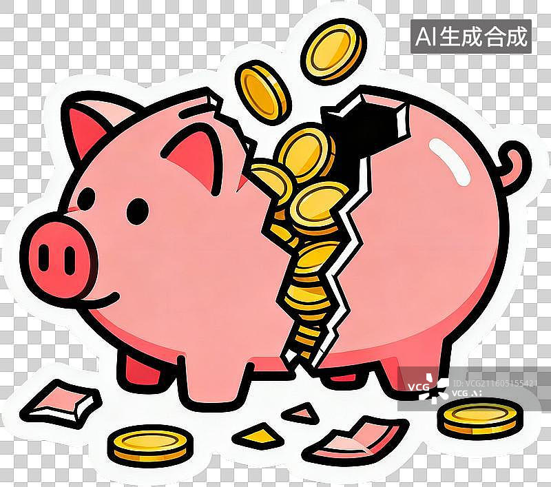 【AI数字艺术】金融危机经济衰退破产失败债务损失插画元素免抠图形图片素材