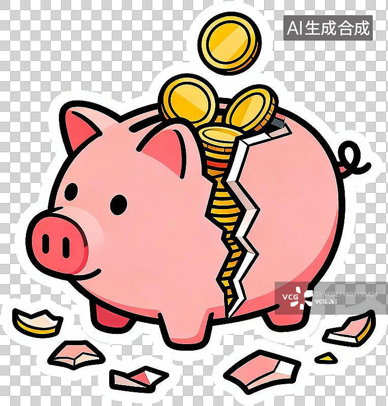 【AI数字艺术】金融危机经济衰退破产失败债务损失插画元素免抠图形图片素材