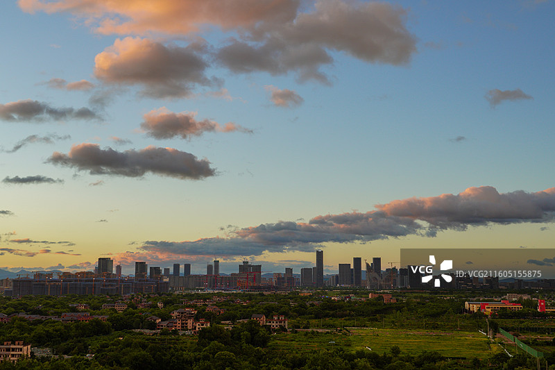 杭州未来科技城夕阳图片素材