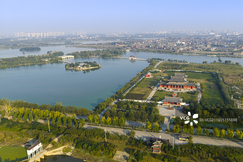 河南省商丘市应天书院航拍图片图片素材