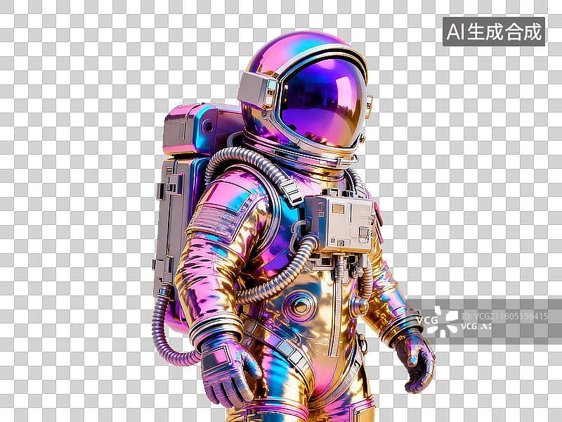 【AI数字艺术】科技 科幻 炫彩宇航员太空服图片素材