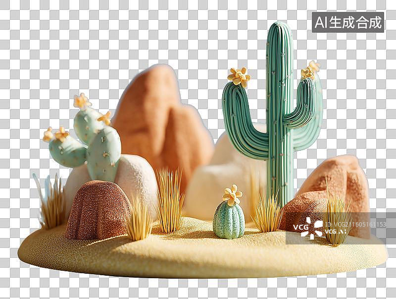 【AI数字艺术】黏土沙漠风光图片素材