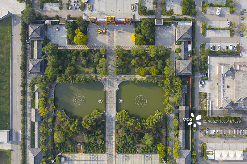 河南省商丘市火神台景区航拍图片图片素材