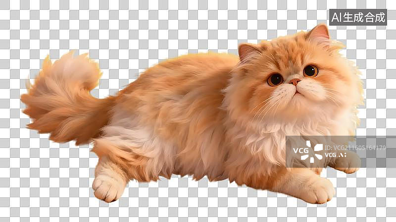【AI数字艺术】可爱橘色长毛猫图片素材