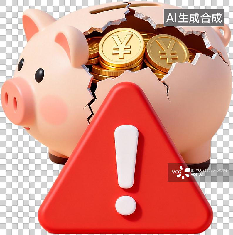 【AI数字艺术】3D卡通金融危机经济衰退破产失败债务损失插画元素免抠图形图片素材