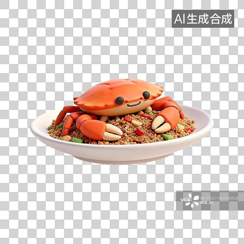 【AI数字艺术】盘中的避风塘炒蟹图片素材