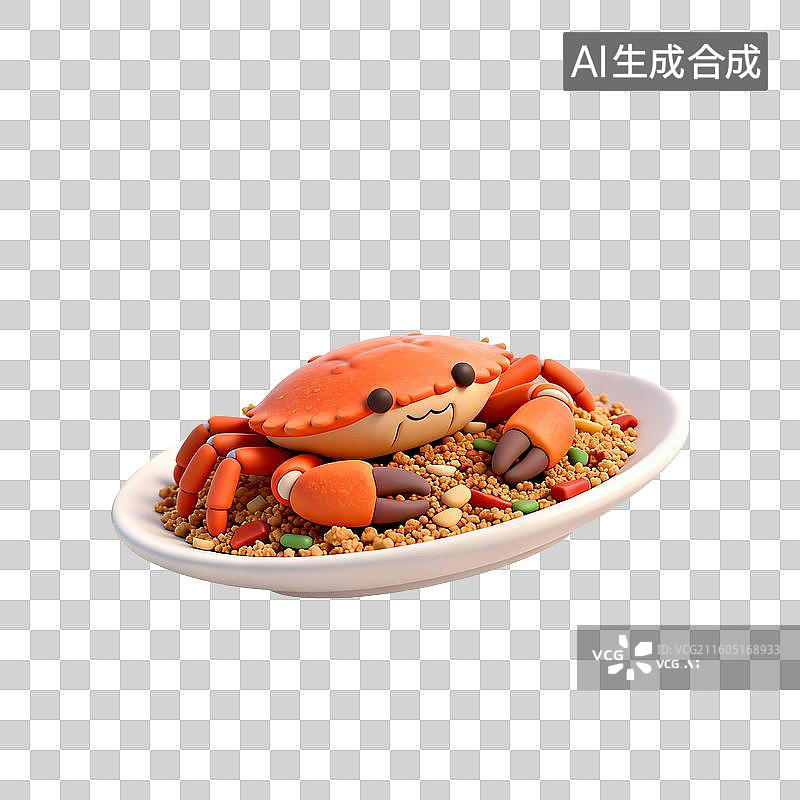 【AI数字艺术】盘中的避风塘炒蟹图片素材