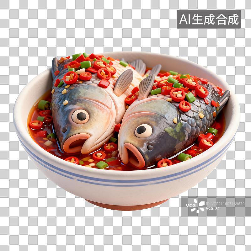 【AI数字艺术】美味的剁椒鱼头图片素材