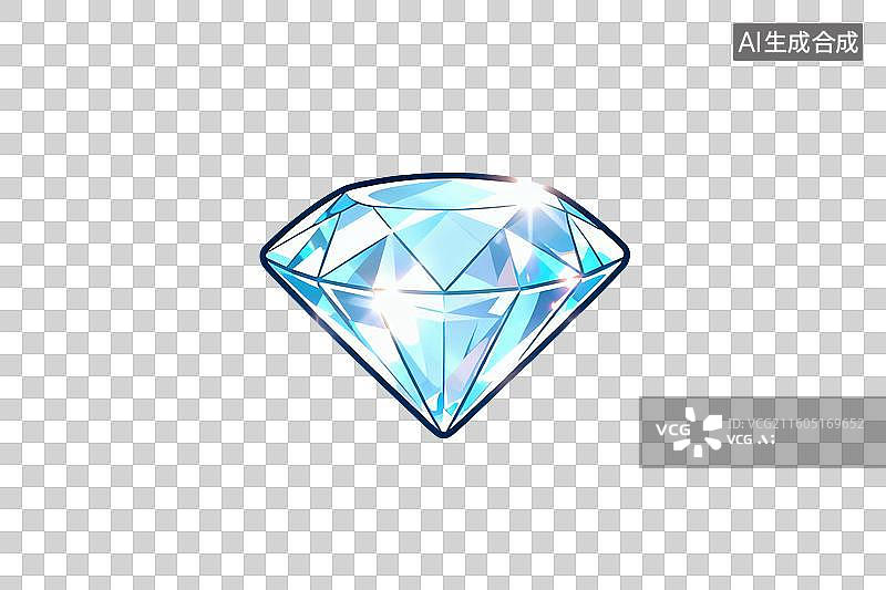 【AI数字艺术】卡通风格，闪亮的钻石PNG格式的免扣元素图片素材