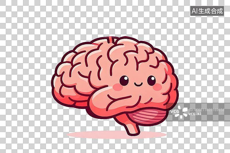 【AI数字艺术】卡通风格，人类大脑PNG格式的免扣元素图片素材
