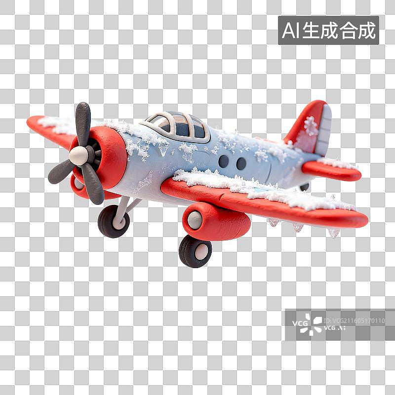 【AI数字艺术】覆雪的飞机图片素材
