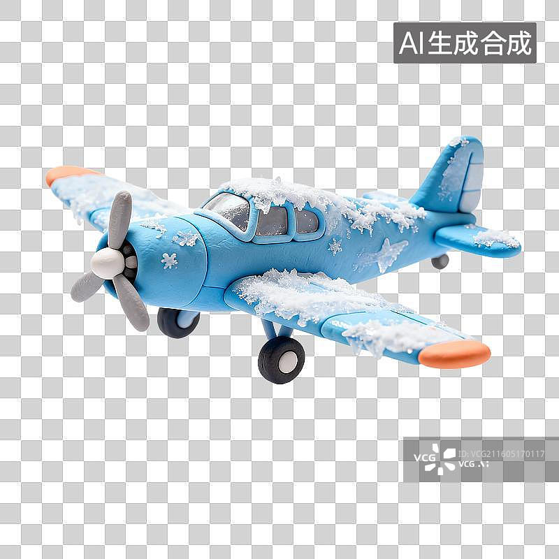 【AI数字艺术】覆雪的飞机图片素材