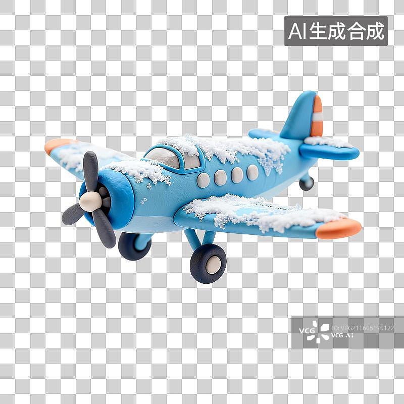 【AI数字艺术】覆雪的飞机图片素材
