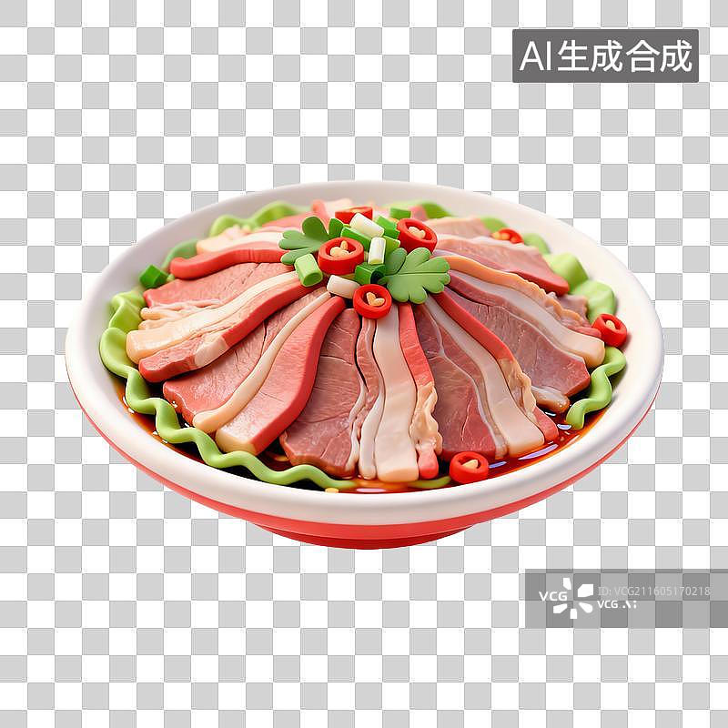 【AI数字艺术】一盘摆盘精美的夫妻肺片图片素材