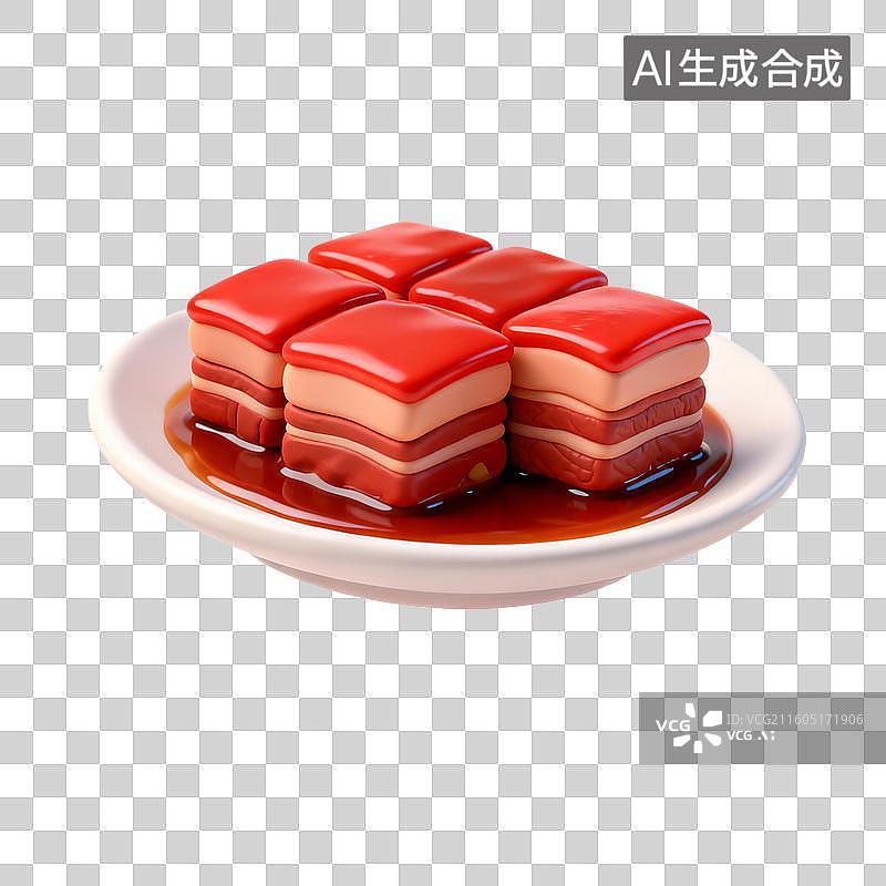 【AI数字艺术】一盘诱人的红烧肉块图片素材