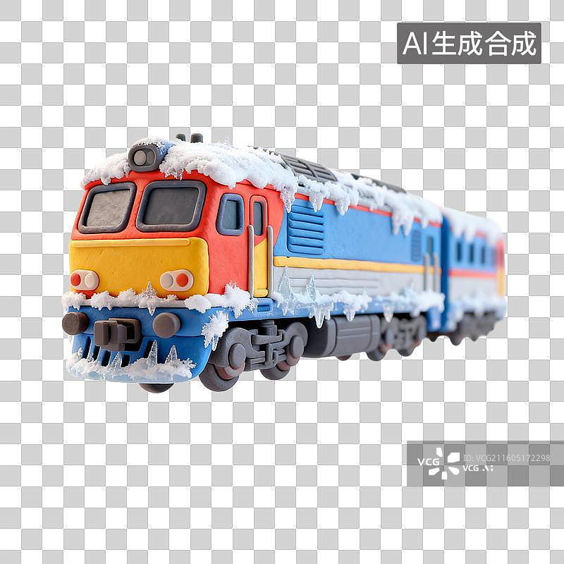 【AI数字艺术】冰雪覆盖的火车图片素材