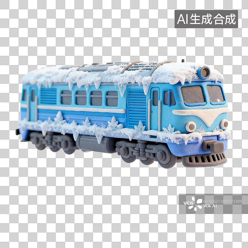 【AI数字艺术】冰雪覆盖的火车图片素材