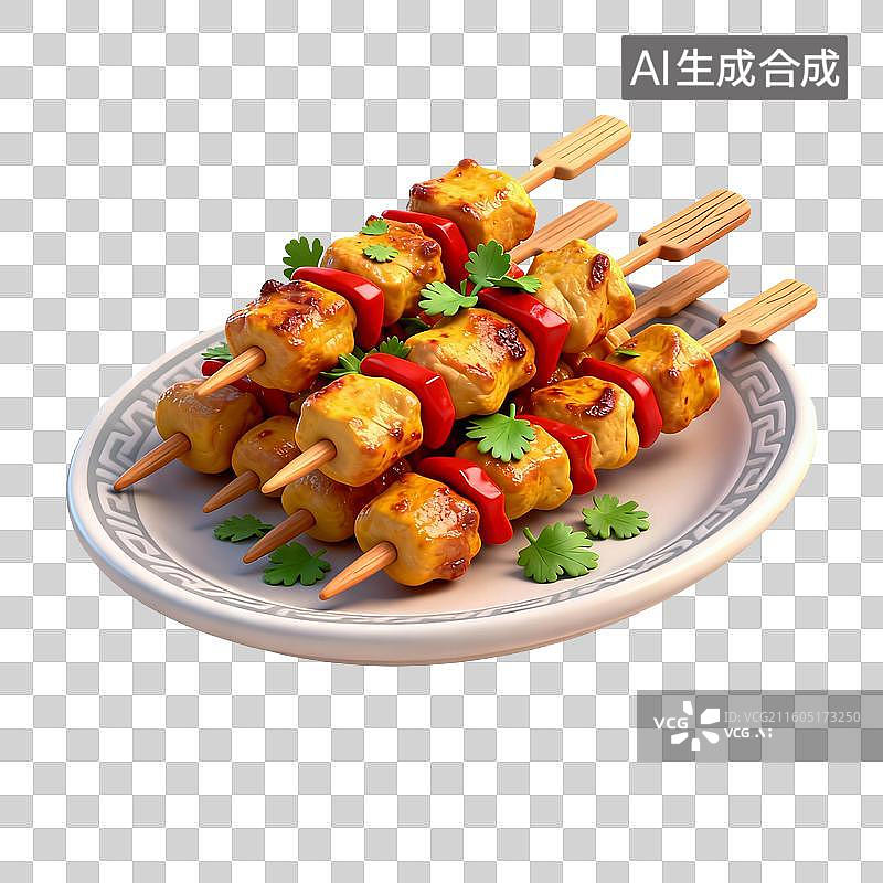 【AI数字艺术】美味的烤羊肉串图片素材