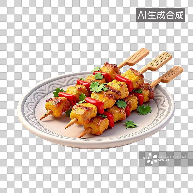 【AI数字艺术】美味的烤羊肉串图片素材