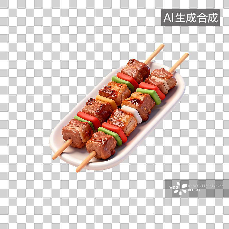【AI数字艺术】美味的烤羊肉串图片素材