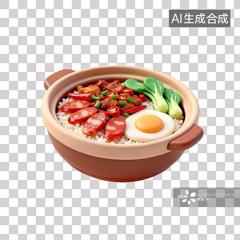 【AI数字艺术】广东腊味煲仔饭图片素材