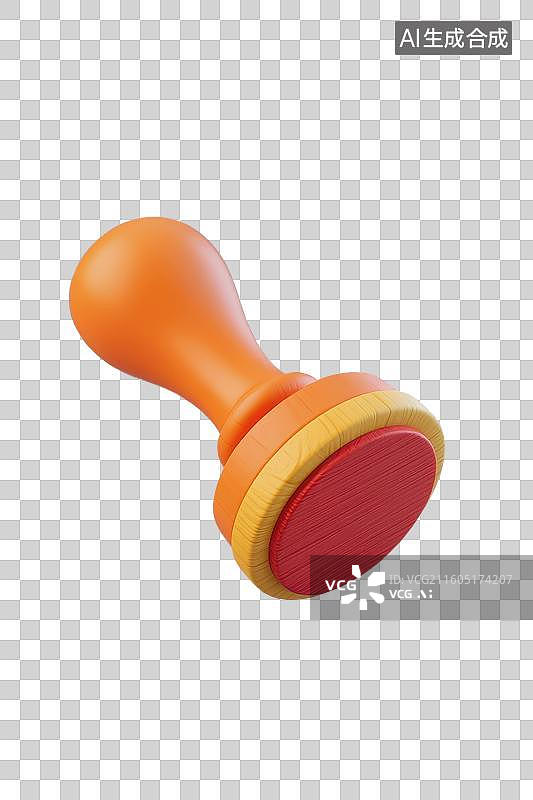 【AI数字艺术】3D渲染免抠图形元素卡通圆形印章图片素材