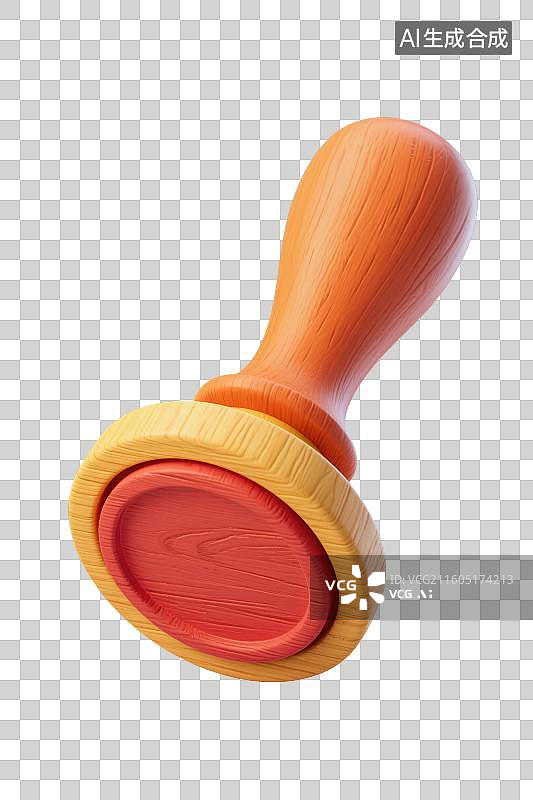 【AI数字艺术】3D渲染免抠图形元素卡通圆形印章图片素材