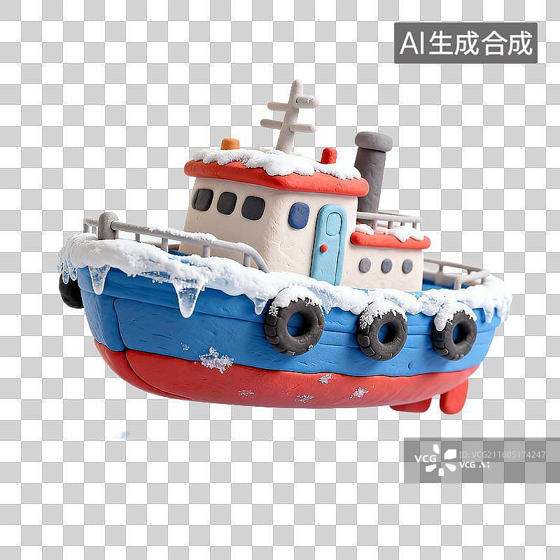 【AI数字艺术】冰雪覆盖的轮船图片素材