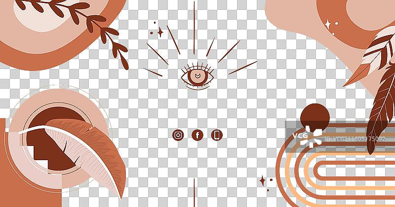 波西米亚风社交媒体帖子模板图片素材